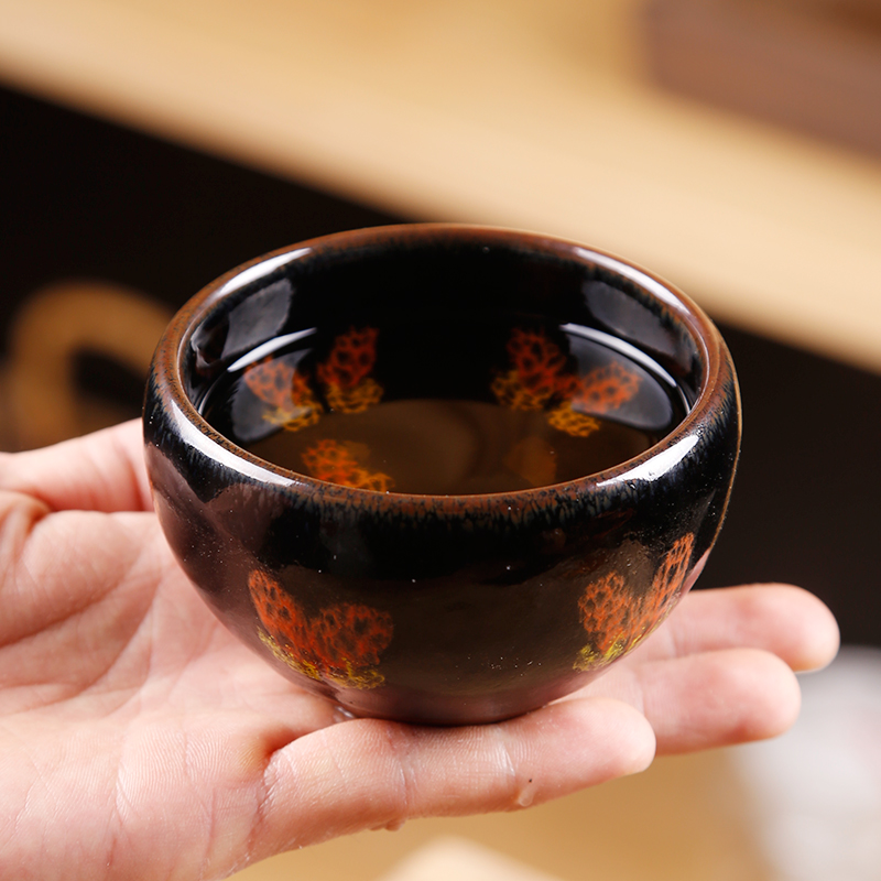 Ancient sheng up built the oil - lamp can build built single cup tea cups master hand made light of variable tea cup bowl ceramics by hand