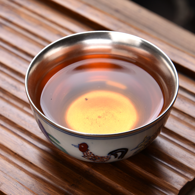 Ancient sheng up new gift boxes in color bucket cylinder cup chicken jingdezhen archaize sample tea cup tea masters cup