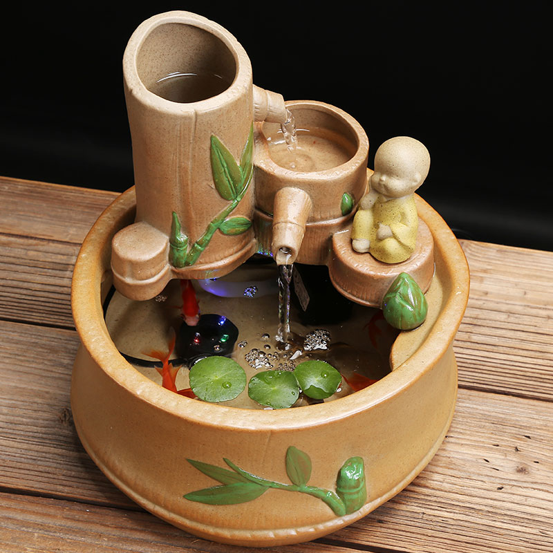 Furnishing articles spoil the young monk desktop zen tea water exchanger with the ceramics decoration of Chinese style tea water indoor household