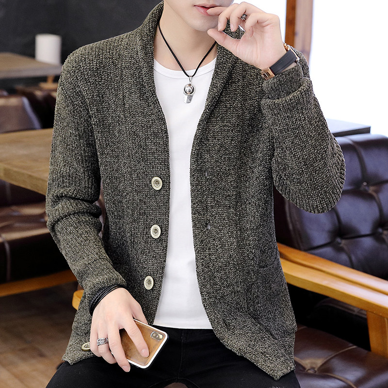针织开衫男毛衣外套新款秋冬加厚