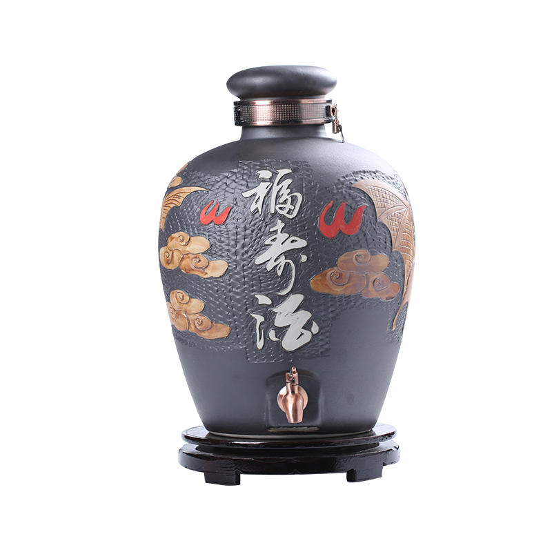 Jingdezhen ceramic jars jugs 10 jins 20 jins 50 kg of household hip archaize liquor bottle sealed jar