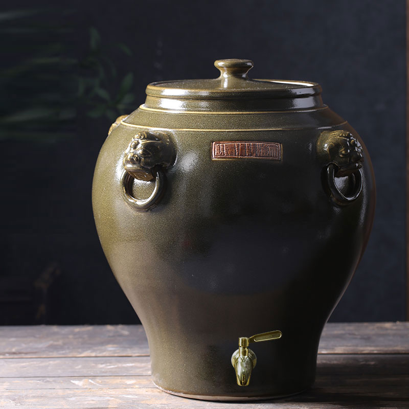 Jingdezhen ceramic jar jar high - grade tank cylinder barrel with leading 50-100 kg terms ceramic wine jars