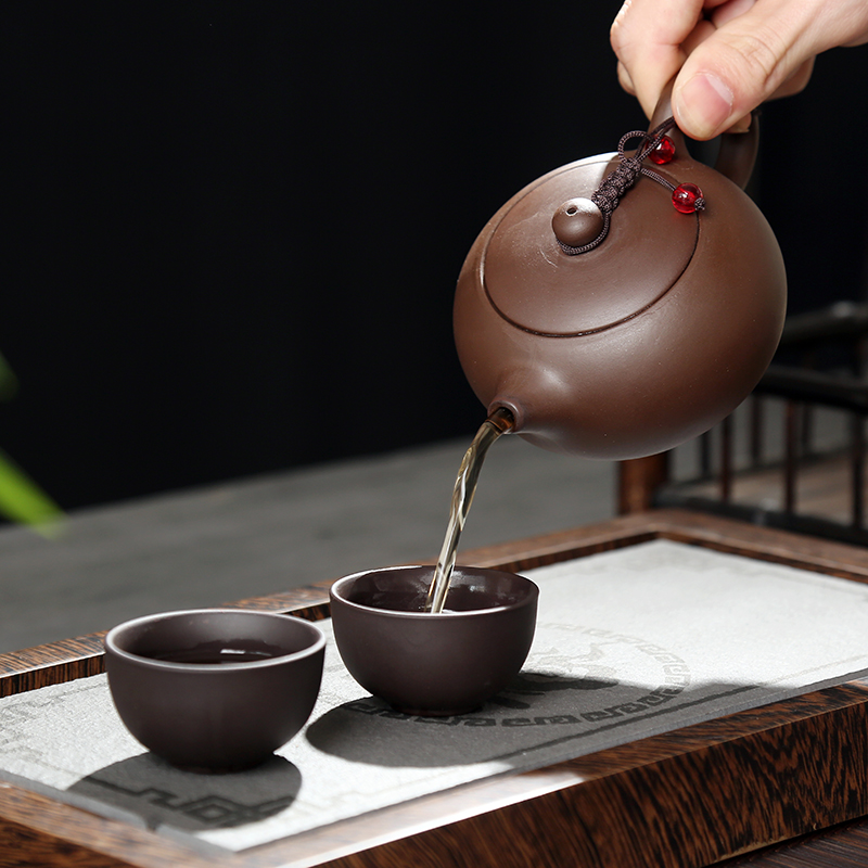 Household it pure manual kung fu tea set big ore single pot, purple clay teapot ceramics creative beauty tea