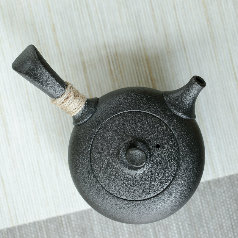 Tang Yan lane black ceramic kung fu tea sets the teapot teacup household contracted Japanese side the single pot of tea