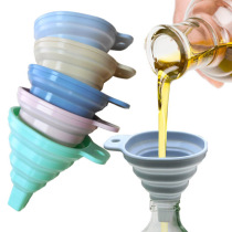 Retractable funnel portable folding kitchen Small number oil drain Wine Funnel silicone Dispensing Funnel Silicone Funnel