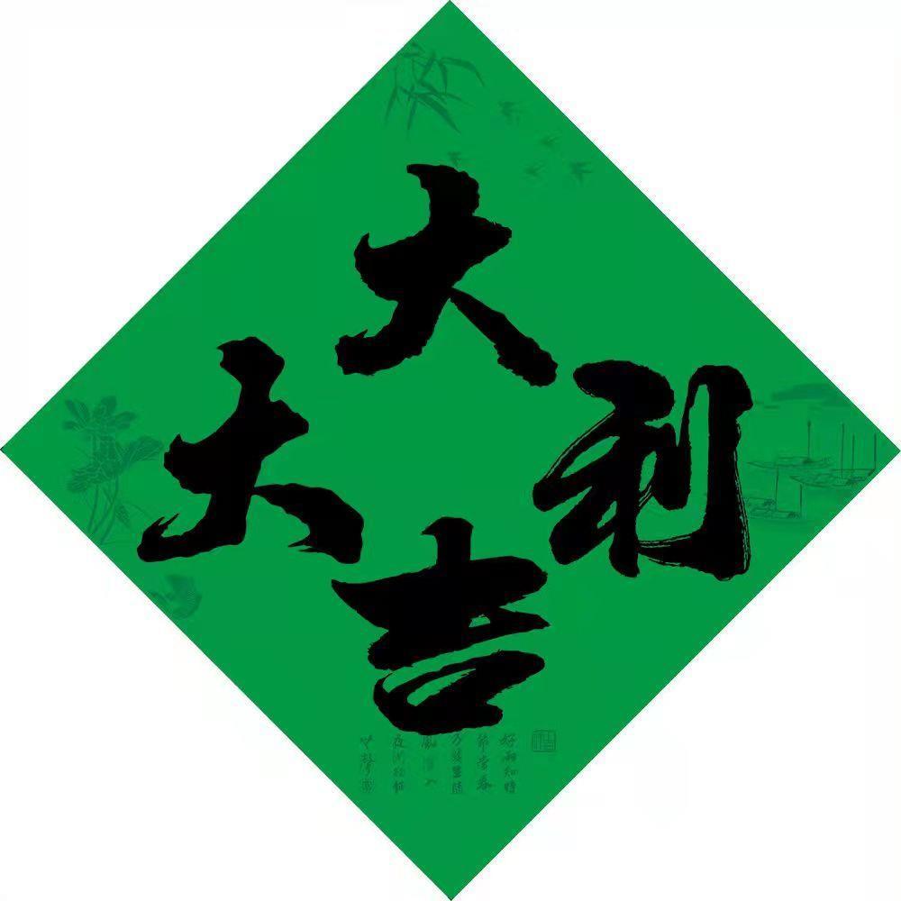 龙年2024老人周年对联春联门神绿色福字春节纪念