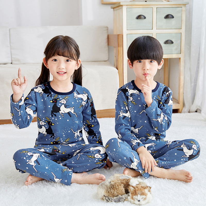 儿童保暖内衣套装加绒加厚男童装女童秋衣秋裤中大童宝宝冬季睡衣