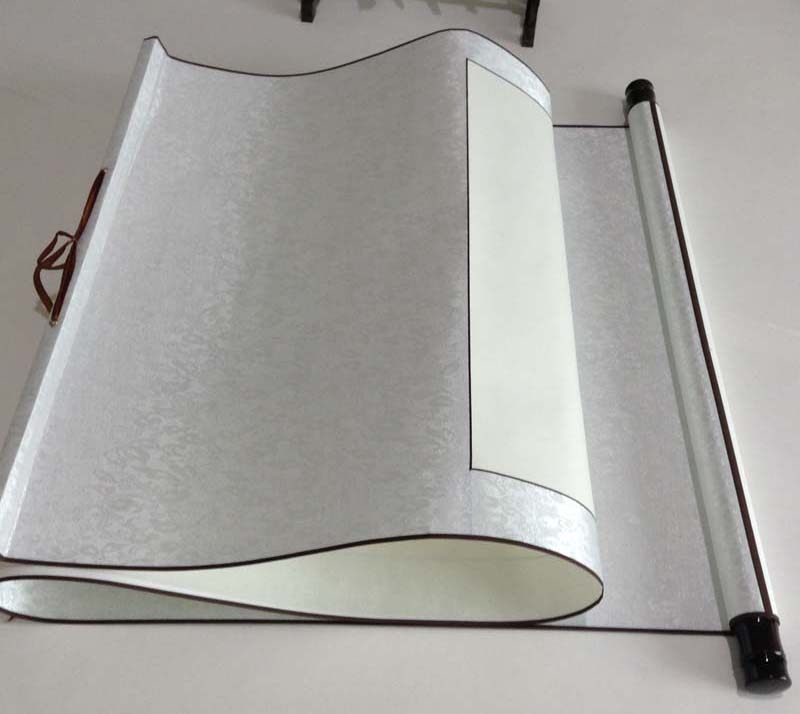 空白画轴卷轴全绫精裱生宣中堂宣纸横幅立轴书法国画挂轴画缸配饰