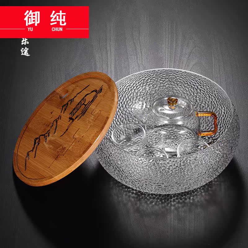 Royal pure travel kung fu tea set a pot of three cups of crack pot is suing portable car make tea with elegant