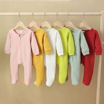 Baby stockings jumpsuit spring newborn baby one-piece foot long-sleeved male and female baby outing romper