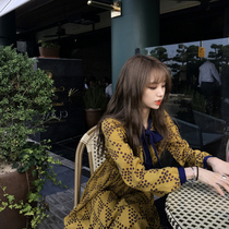 Light ripe wind womens temperament goddess fan clothes Bellflower French first love Retro super fairy forest dress spring and autumn