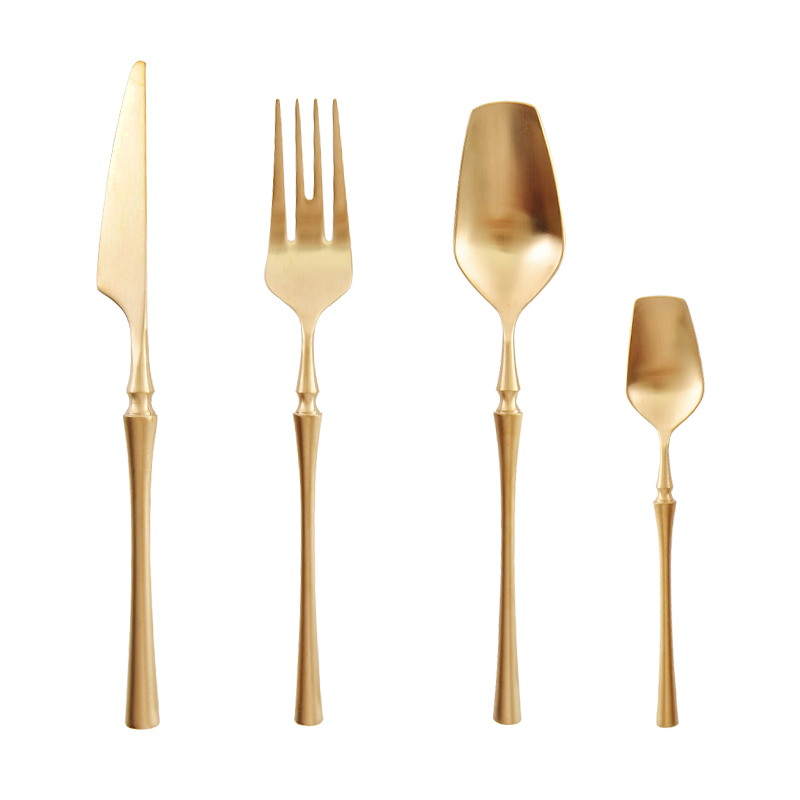 OUDING Nordic waist retro 304 stainless steel household utensils beefsteak knife and fork spoon coffee spoon