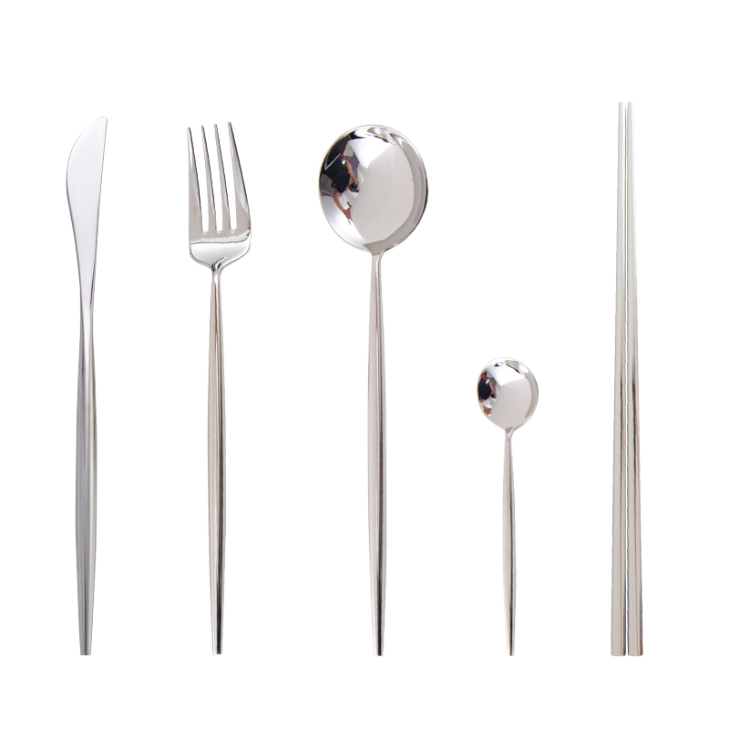 Northern podcast mirror wind 304 stainless steel western food steak knife and fork spoon, chopsticks coffee spoon, fruit fork cutlery