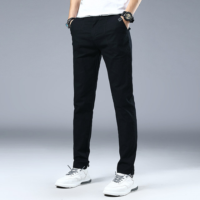 2020 autumn and winter new men's stretch casual trousers Korean version of the trend of men's all-match casual plus velvet pants men 2020 autumn and winter new men's stretch casual trousers Korean version of the trend of men's all-match casual plus velvet pants men