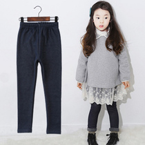(special) girl gush bottom pants underpants autumn winter baby children thickened imitation denim pants winter outside wearing long pants foreign air