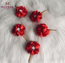 Mother-In-Law Floral Wedding Han Edition Wearing Hair Accessories Hairstyle Haircut Retro Style Japan-South Korea Fan-Japan Large Number Hair Grab Clip and clip