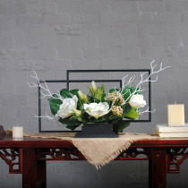 Thousand sail feathers new Chinese floral restaurant Magnolia soft decoration imitation flower Maple Leaf flower arrangement living room flower table flower table flower
