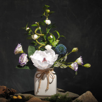 Dignified Magnolia fresh Camellia simulation floral arrangement finished living room silk flower decoration fake flower dried flower