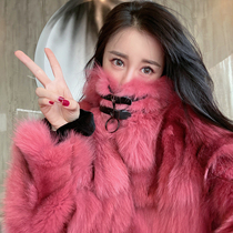 Xu Lin mini raspberry color fox fur fur Parker women 2021 autumn and winter new locomotive fur one coat