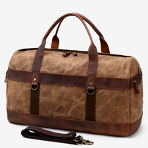 European large-capacity Mens hand-held short-distance travel bag for business trip luggage bag waterproof canvas retro conservice bag