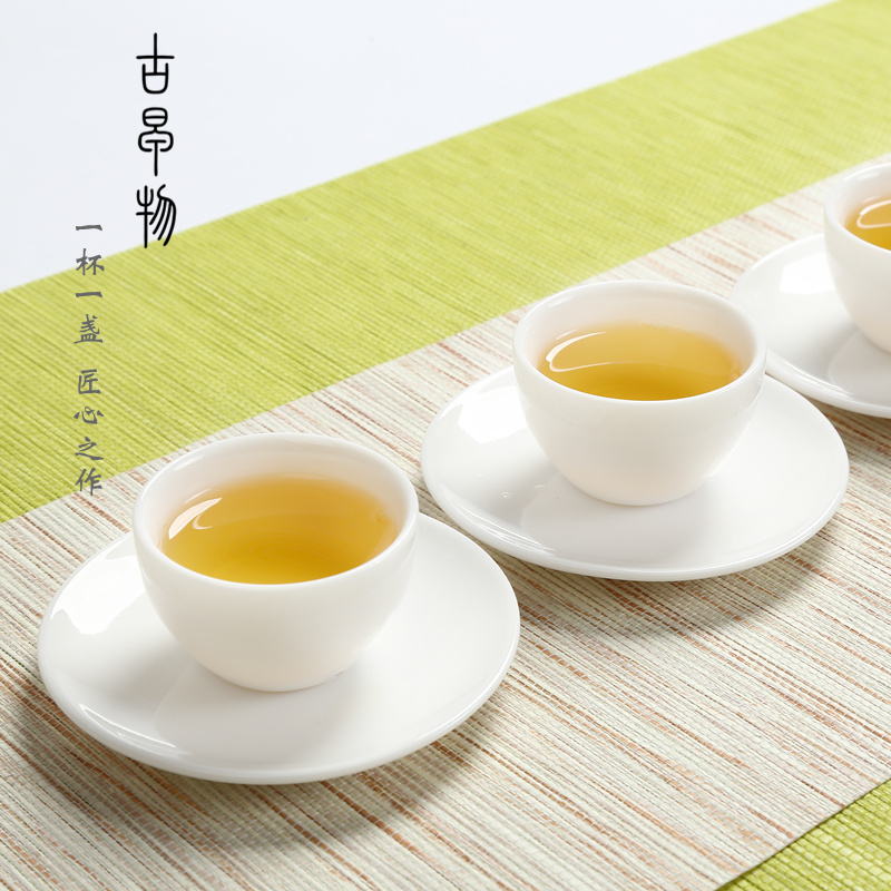 Dehua white porcelain sample tea cup checking ceramic Gao Yubai personal single CPU kung fu tea pu - erh tea master small bowl