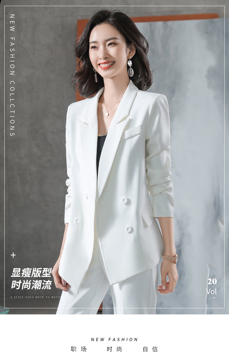 白色西装套装女夏韩版英伦风主持人气质名媛总裁职业装女神范时尚