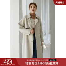 One-beam large-yard double-sided Among the coats the long winter dress the new chubby MM Mao and the Korean version of the coat