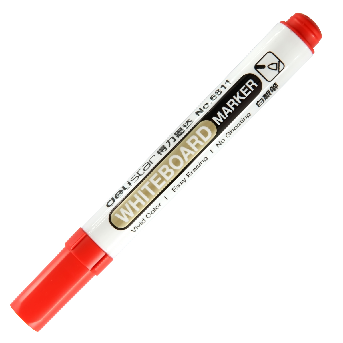 得力6811白板笔 可擦水性白板书写笔 展示板笔 大容量 黑红蓝三色产品展示图5