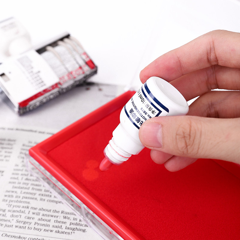 deli photosensitive ink 9879 oil-based photosensitive seal / engraving / stamp pad use ink 10ml red, vivid color