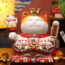 Japanese lucky cat decoration size opening gift shop cashier shake hand Home living room genuine lucky cat
