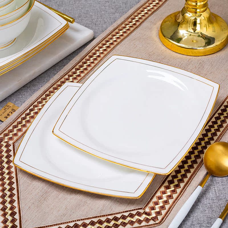 The dishes suit household jingdezhen high - class European - style ipads porcelain tableware suit 60 head porcelain bowl chopsticks dishes combination