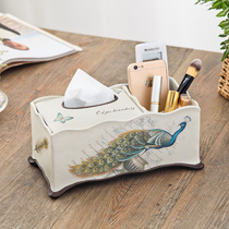 European tissue box living room new Chinese creative multi-function creative American remote control storage box coffee table drawing paper box