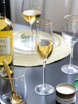 CD Day Style Phnom Penh Vertical Striped Glass Goblet Glass Wine Glass Wine Glass Wine Glasses Champagne Cup High Foot Cup