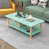 Coffee table double-layer small tea table Nordic small apartment sofa side table living room coffee table table sofa side cabinet