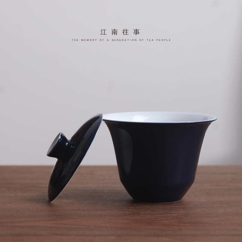Jiangnan past yulan kung fu tureen ceramic tea set tea tea bowl three cups of a single cup tea tureen