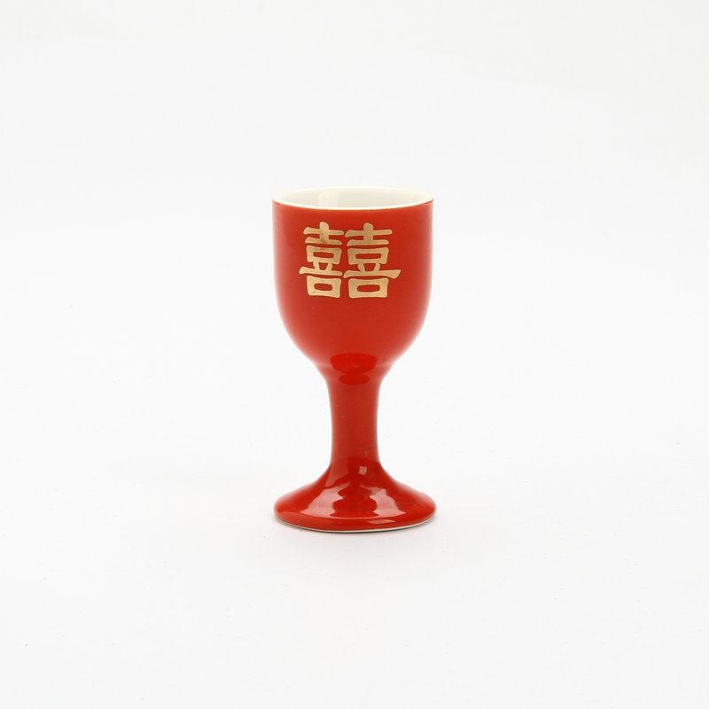 Marriage red wedding festival toasting cup double various word wedlock wine glass ceramic small glass a small handleless wine cup