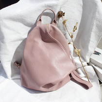 PANLULUPAN first layer Litchi grain cowhide shoulder bag leather womens bag backpack computer bag niche Japanese and Korean youth