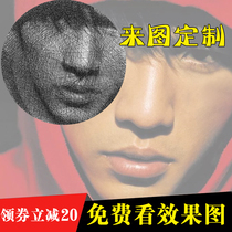 Nail winding painting DIY handmade string silk painting Puzzle character customization Photo homemade couple birthday gift