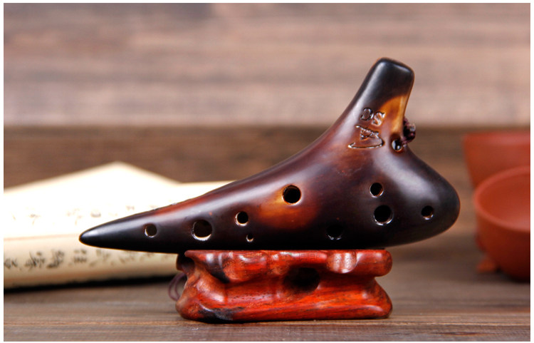 风雅陶笛 正品 熏烧十二孔陶笛 高音c调12孔陶笛 演奏级sc陶笛