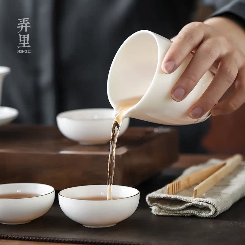 The Get | Japanese kung fu tea set in white porcelain ceramic sharply Shi Gan plate tea table contracted home office