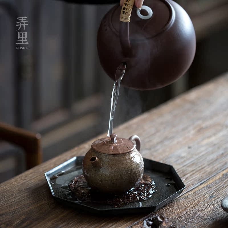 Firewood checking ceramic teapot retro side put the pot of large Chinese manual coarse pottery pot of kung fu tea set ideas