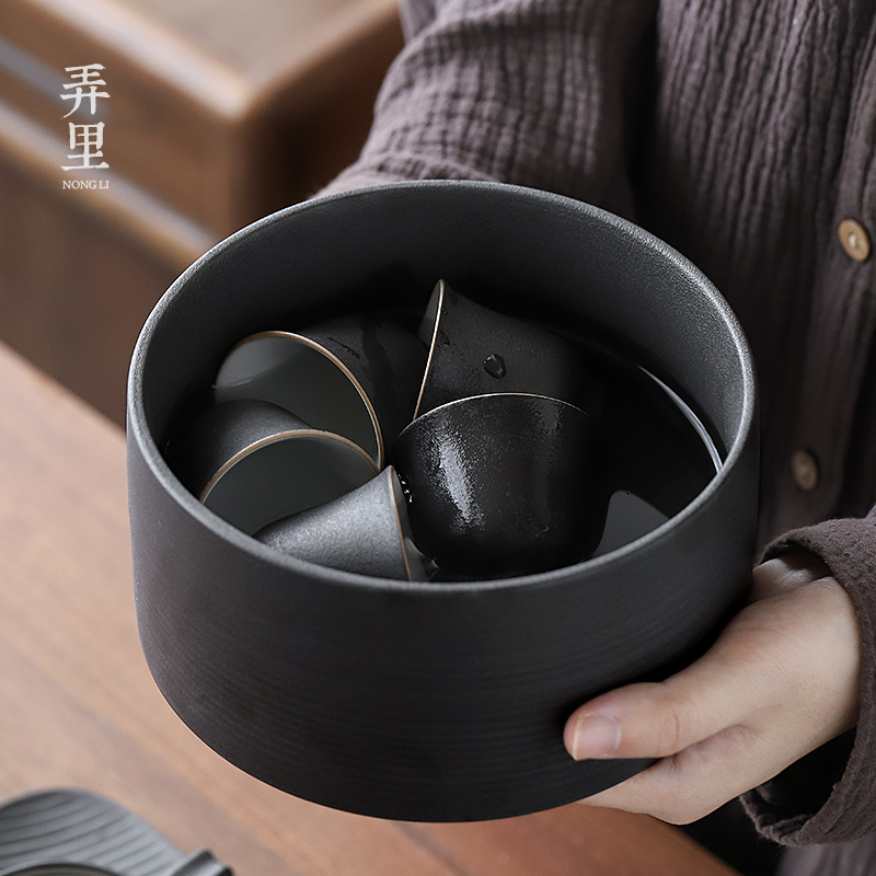 Get in | coarse pottery tea wash water jar to wash the black pottery cups to build water bowl in hot dry terms ceramic kung fu tea set type