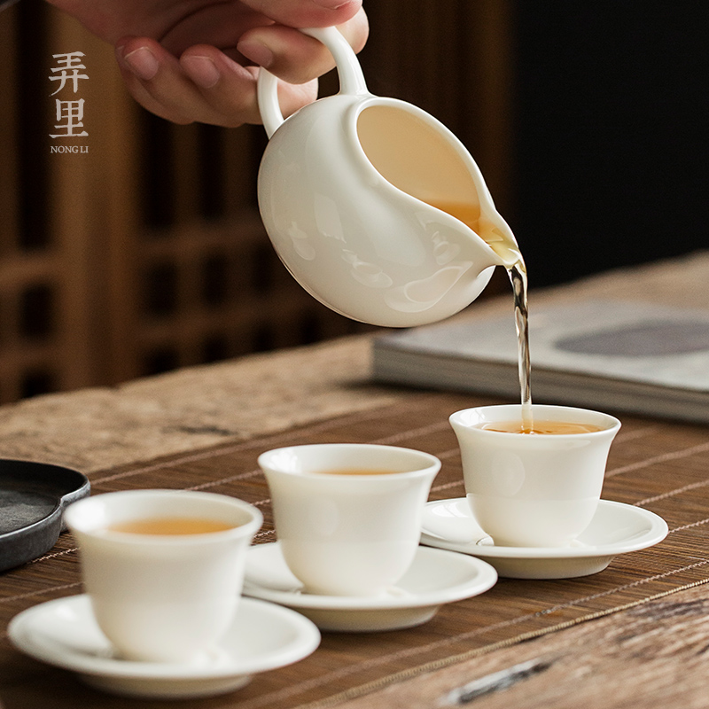 Make kung fu tea tea device accessories | points in public fair cup filter dehua white porcelain ceramic tea cup large tea sea