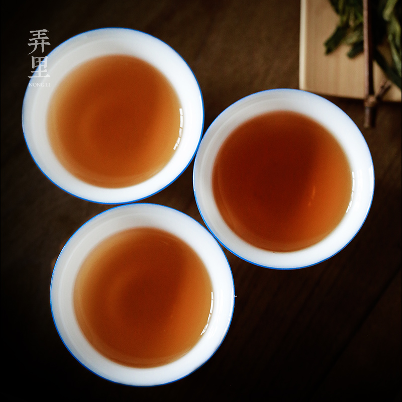 Get in dehua white porcelain tea set household contracted jade teapot teacup ceramic porcelain kung fu tea tureen of a complete set of