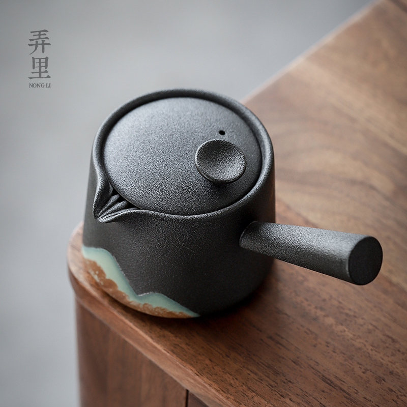 Get in | glaze painting color Japanese side teapot coarse ceramic tea set household contracted tea zen ceramic pot