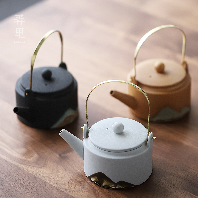 The Get | in Japanese small single pot pot of ceramic teapot girder kung fu tea based warm tea alcohol coarse ceramic tea set