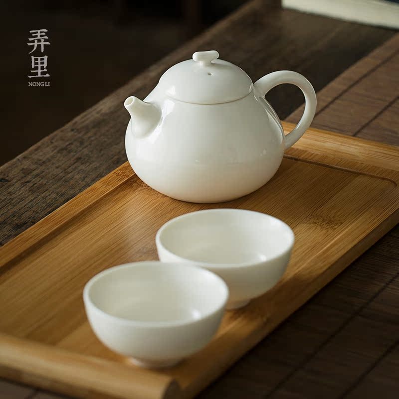 The Get | in dehua white porcelain ceramic kung fu xi shi teapot trumpet single pot of household of Chinese style of the filter with tea