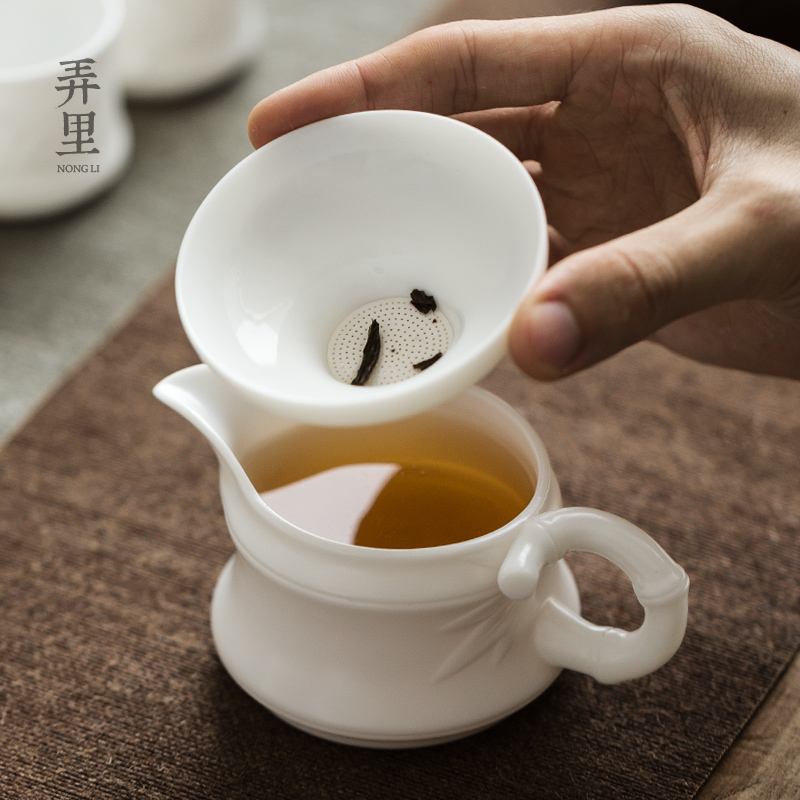 The Get | in dehua white porcelain kung fu tea set the whole household teapot office tureen cups gift boxes