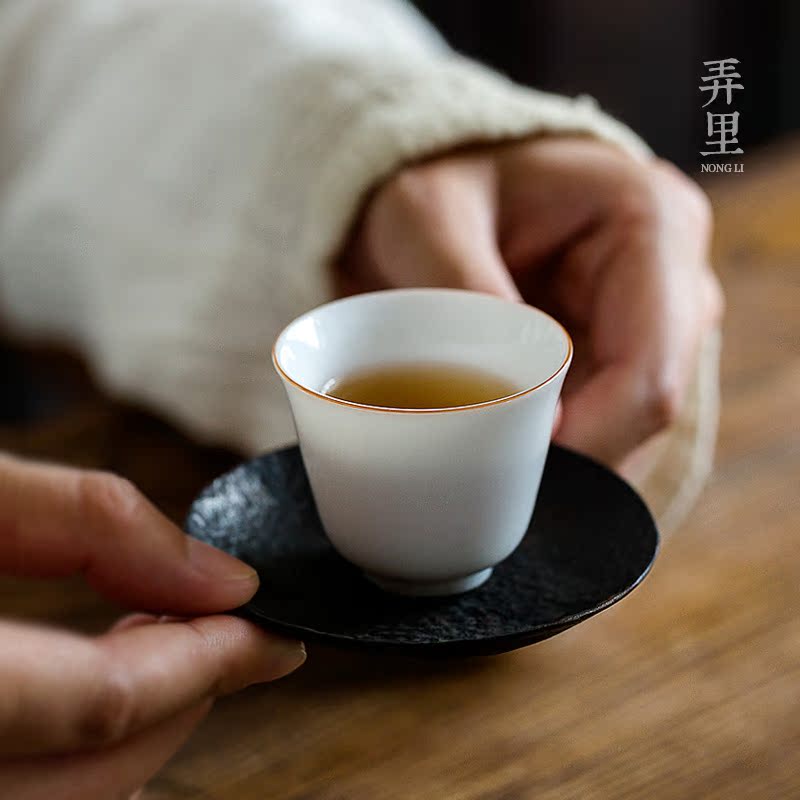 Jingdezhen sweet white porcelain cups cup kunfu tea master sample tea cup cup pure checking ceramic tea cup lamp