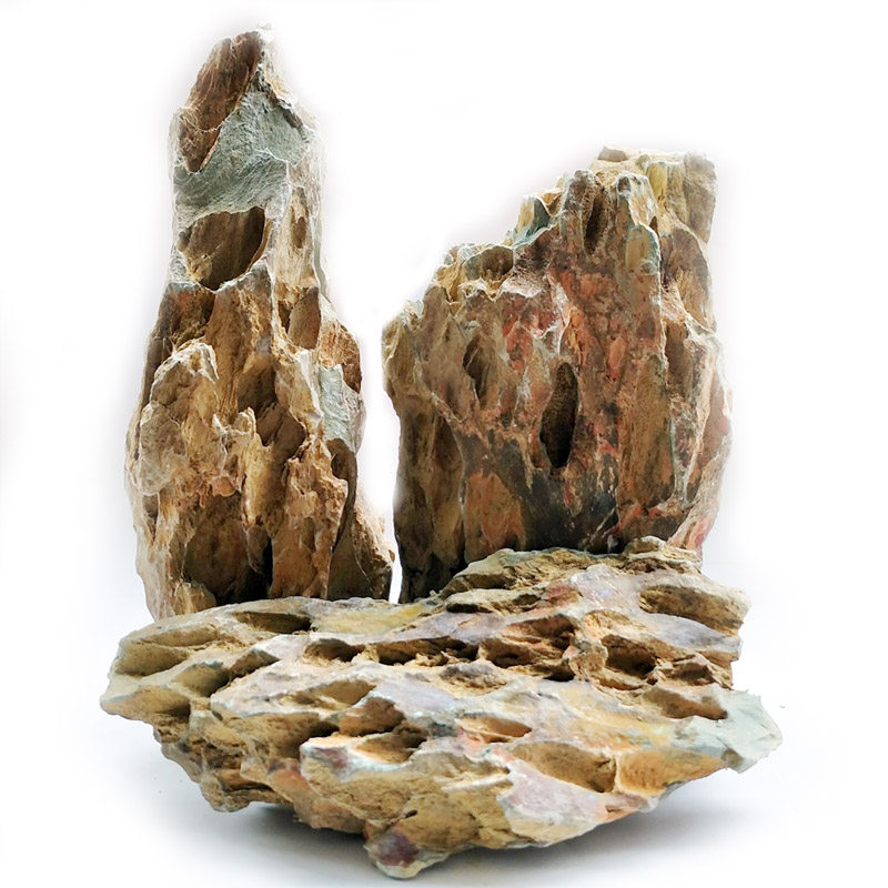 松皮石鱼缸造景石假山石水草缸装饰造景假山石头盆景石造景松皮石